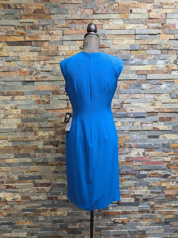 Adrianna Papell Deep Blue Cross Sheath Dress, Size 8