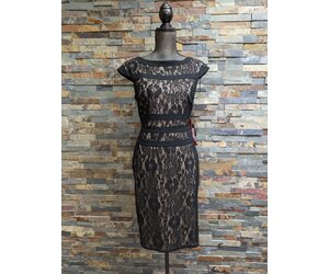 princess polly baby blue dress Adrianna Papell Lace Short Dress, Black