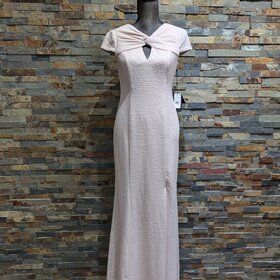 Adrianna Papell Peachy Pink Metallic Keyhole Knot Dress, Size 6P