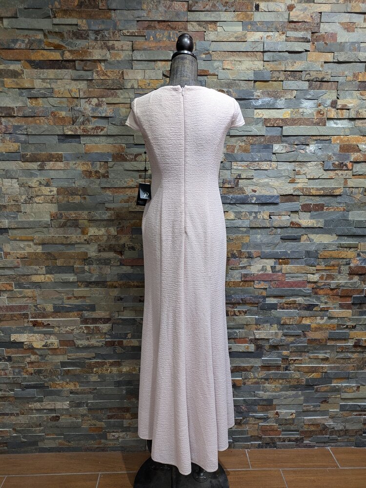 Adrianna Papell Peachy Pink Metallic Keyhole Knot Dress, Size 6P