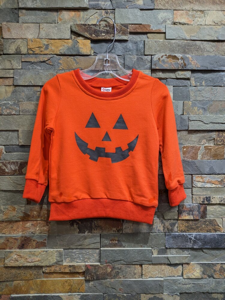 Orange Jack-O-Lantern  Glow in the Dark Sweatshirt