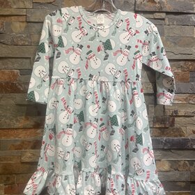 Light Blue Girls Frosty Bamboo Twirl Dress