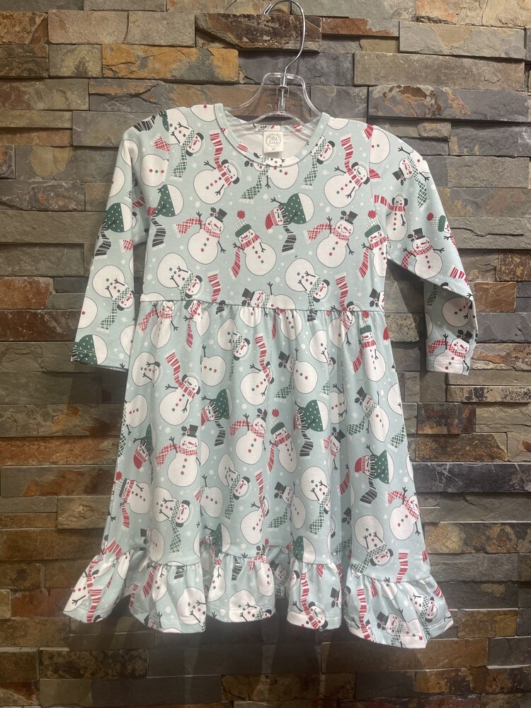 Light Blue Girls Frosty Bamboo Twirl Dress