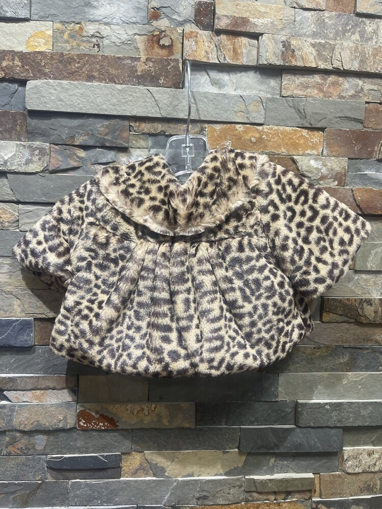 Animal Print Faux Fur Infant Bolero Jacket