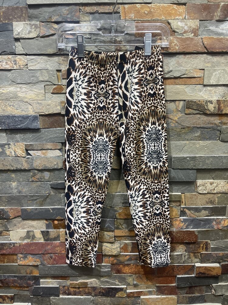 Brown Safari Print Girls Legging