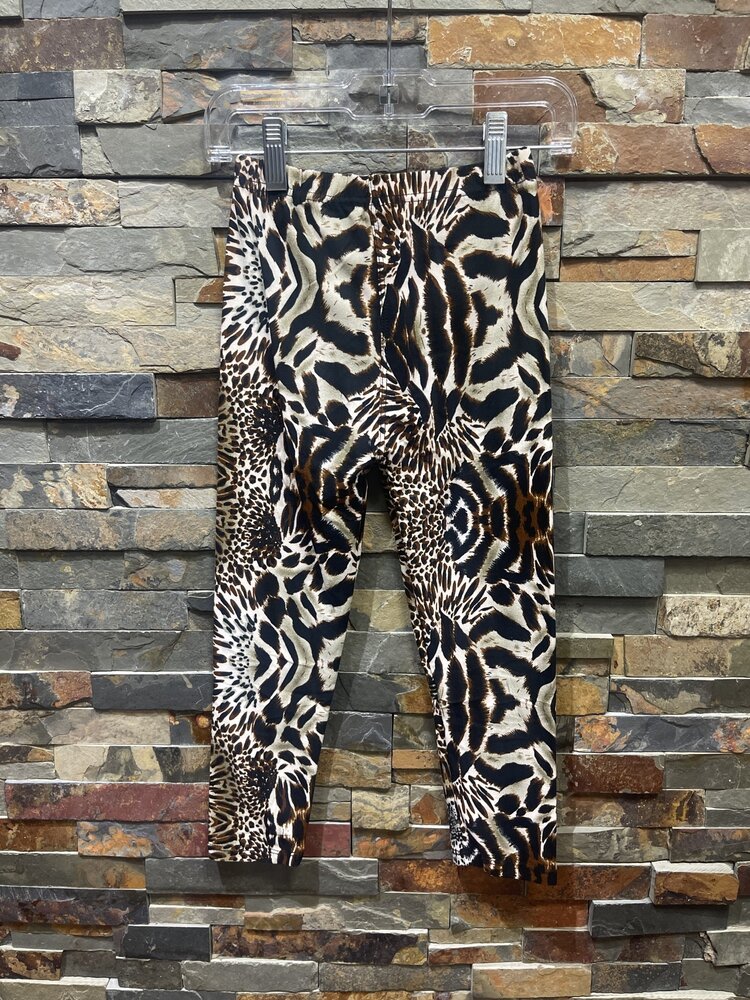 Brown Safari Print Girls Legging