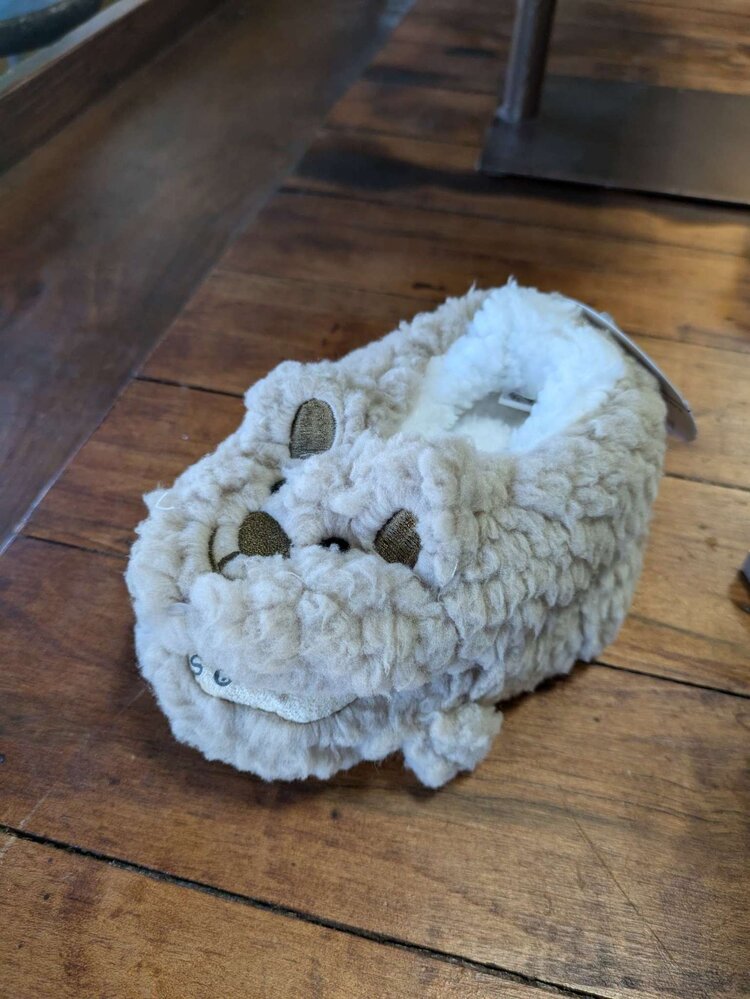 Taupe Bear Baby Slippers