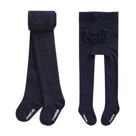 Navy Ruffle Butt Baby Tights, Size 12-24M