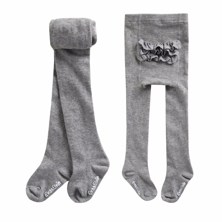 Gray Ruffle Butt Baby Tights, Size 12-24M