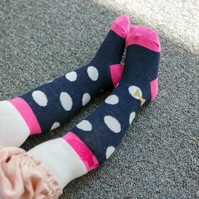 White Tights w/ Dots & Bows