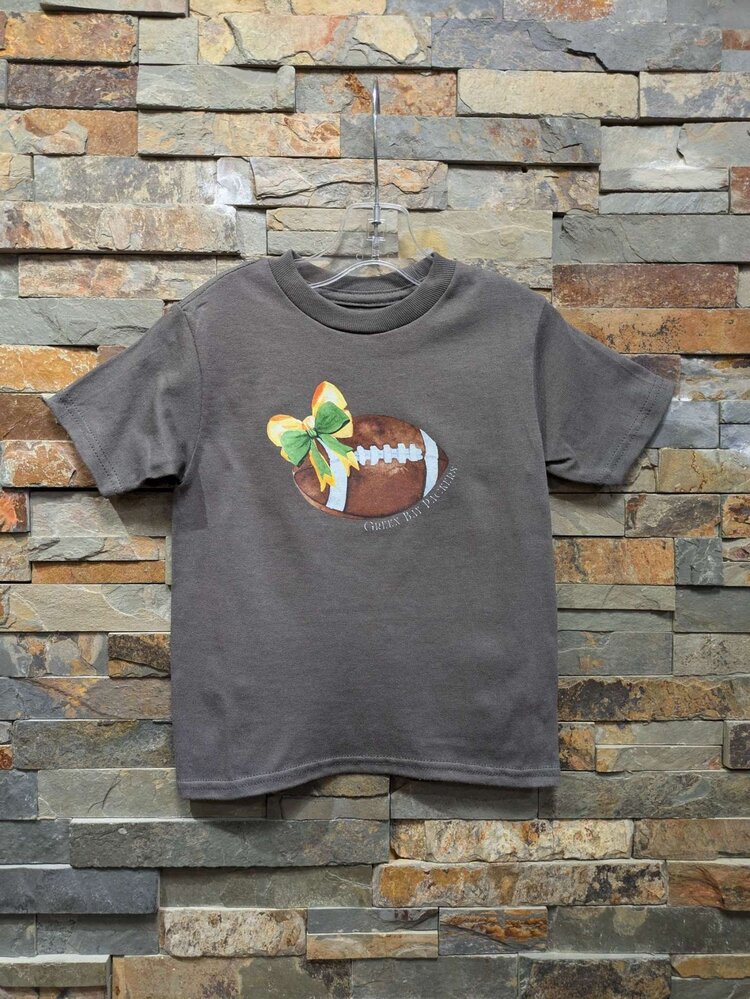 Charcoal Packer Ribbon Football T-shirt, Size 3T