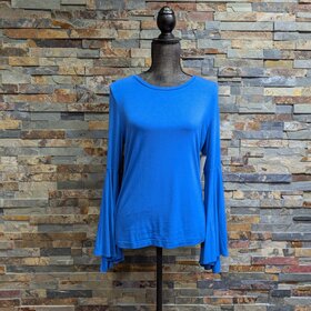 Le Gali Royal Blue Bell Sleeve Pull-Over, Size M
