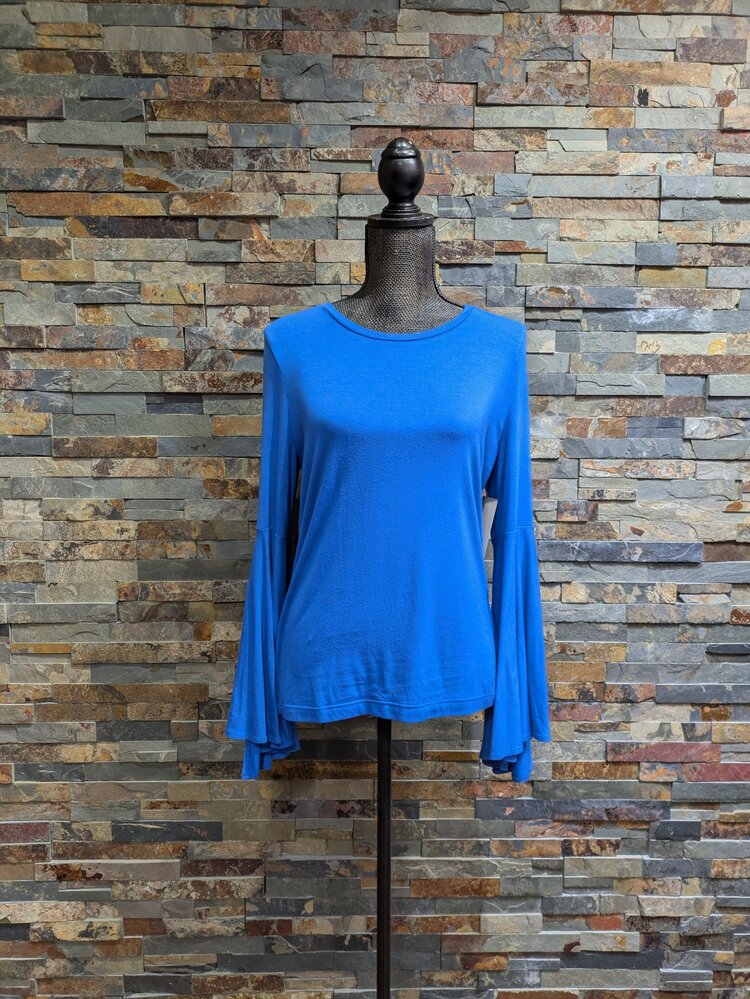 Le Gali Royal Blue Bell Sleeve Pull-Over, Size M
