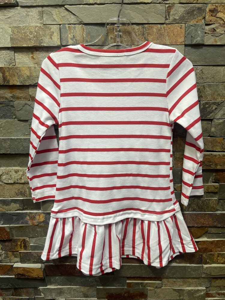 White Santa Cotton Striped Dress