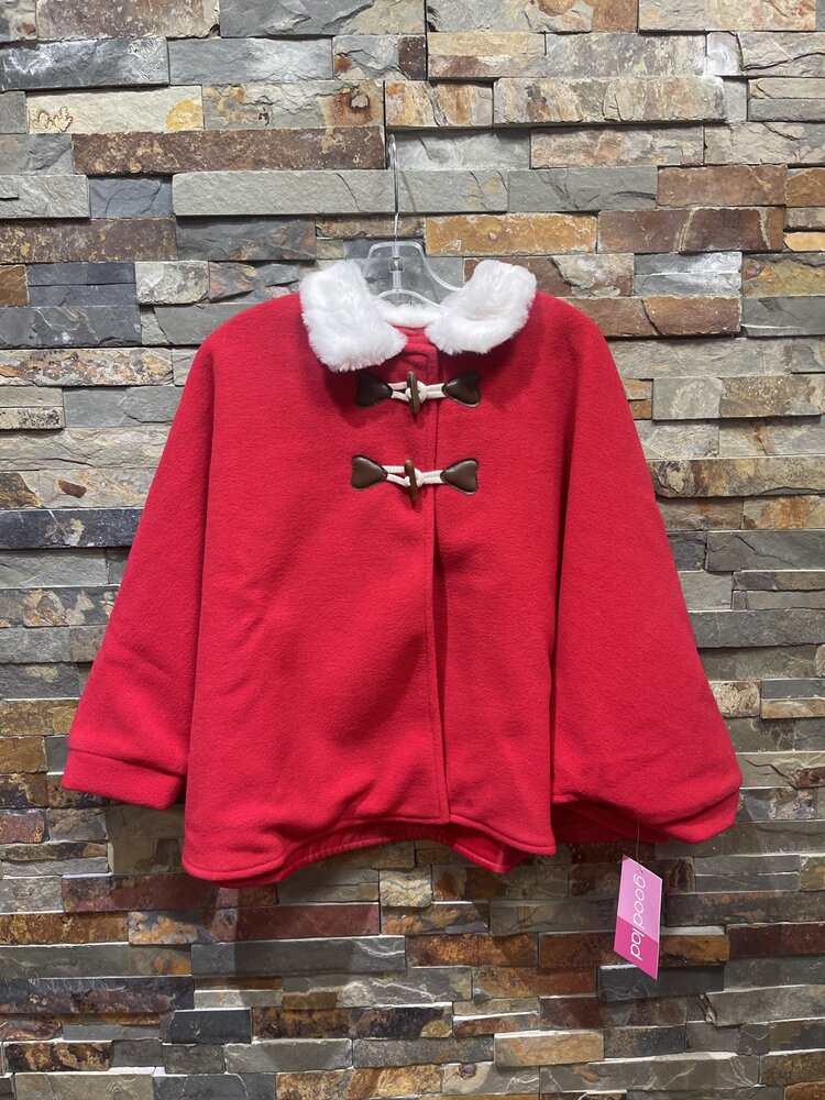 Girls Red Fleece Cape