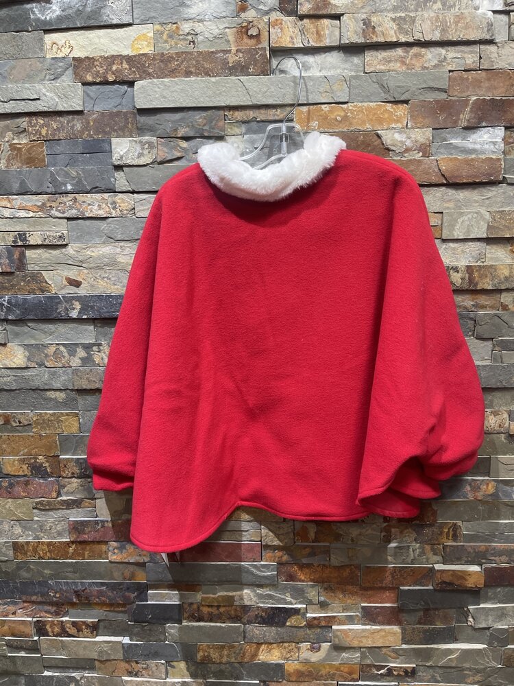 Girls Red Fleece Cape