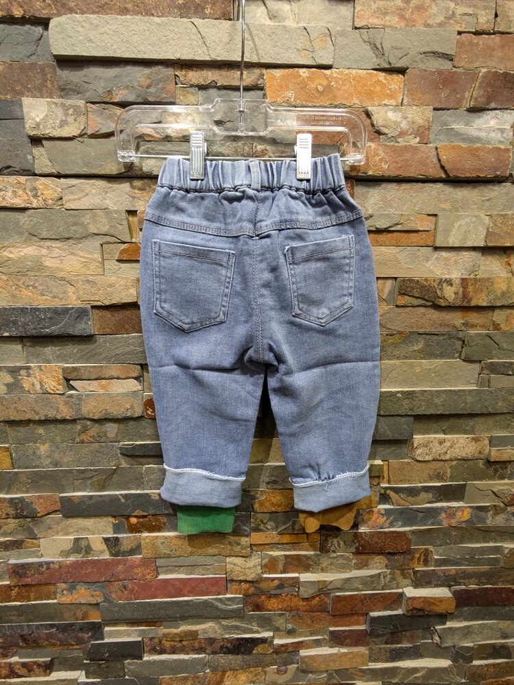 Blue Denim Cuffed Jeans