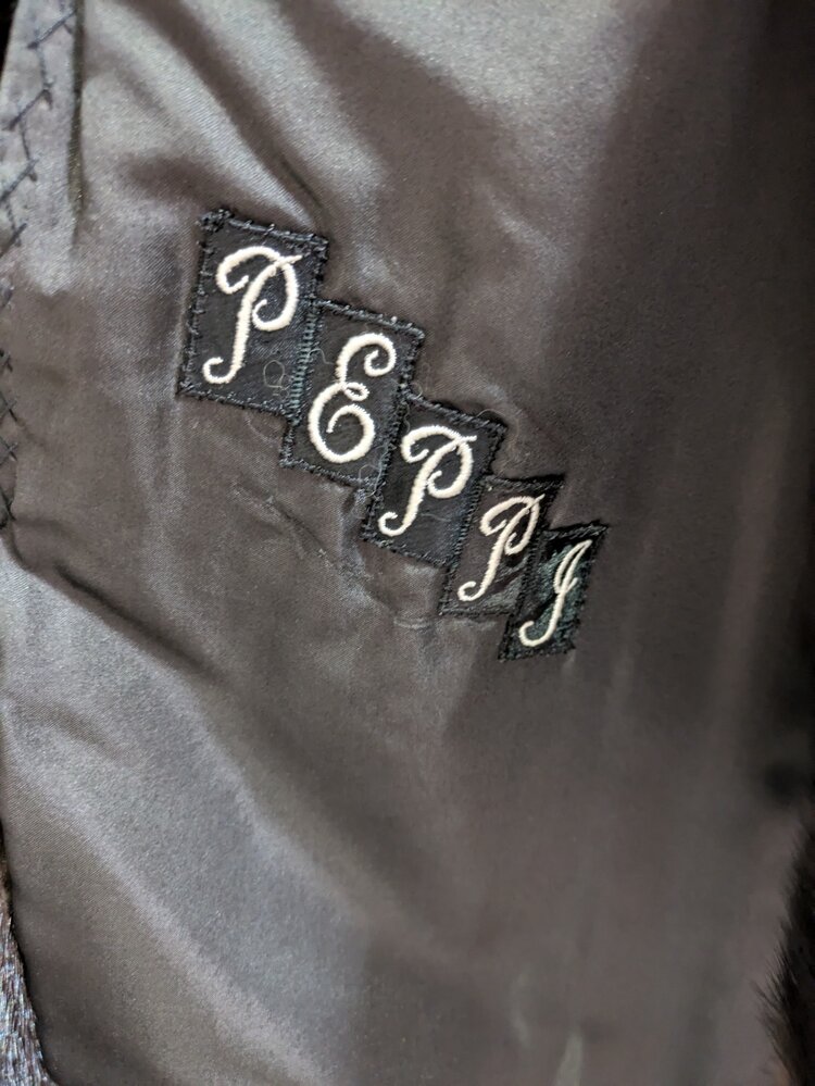 Marshall Field & Co. Dark Ranch Mink Knee Length Coat w/ Straight Sleeves & Simple Cuff, Size S