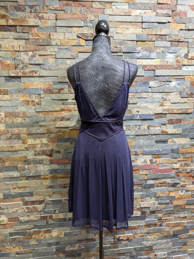 Sue Wong Plum Double Strap Pelted Mesh Party Dress, Size 8