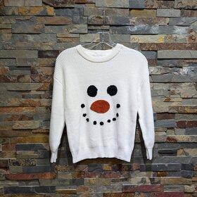 White Kids Snowman Sweater