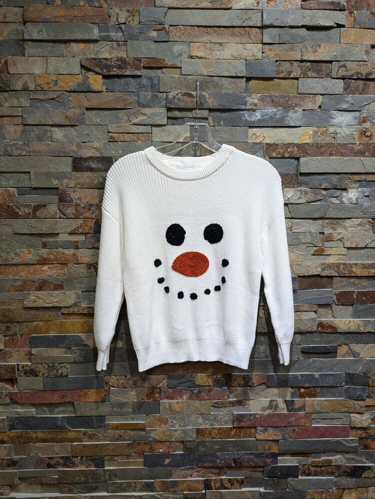White Kids Snowman Sweater