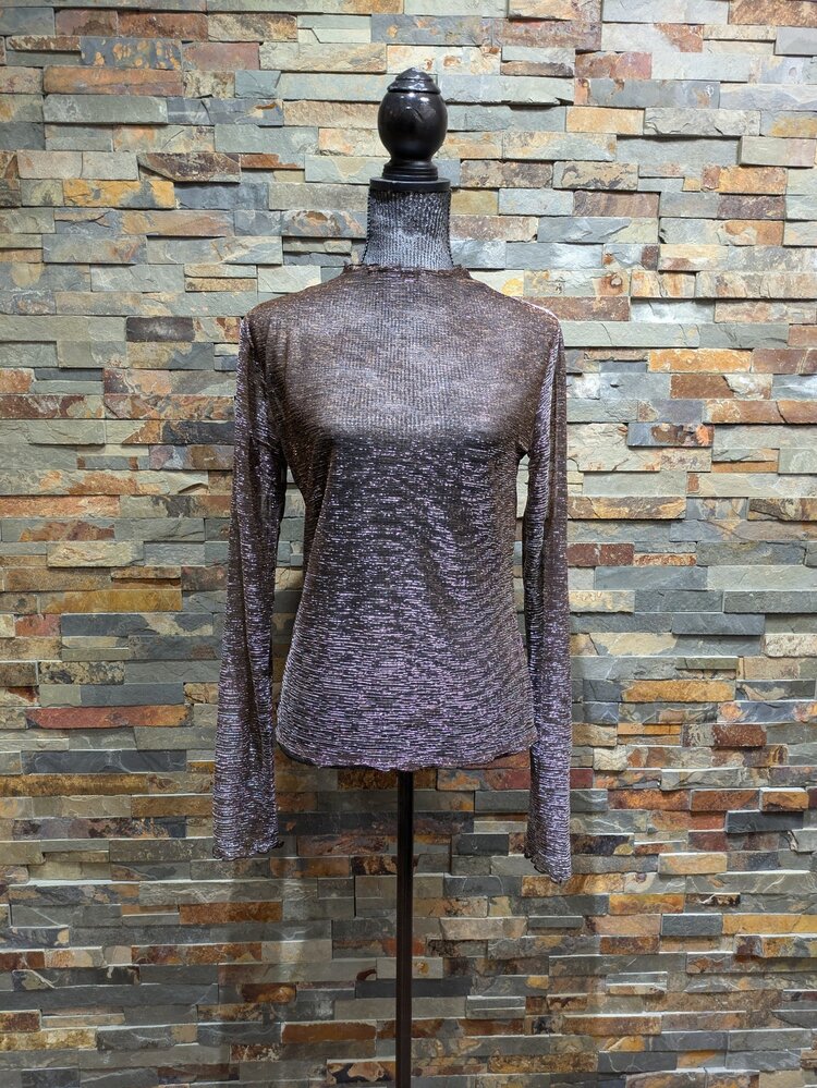Easel Bronze Multi Color Foil Mesh Fitted Top