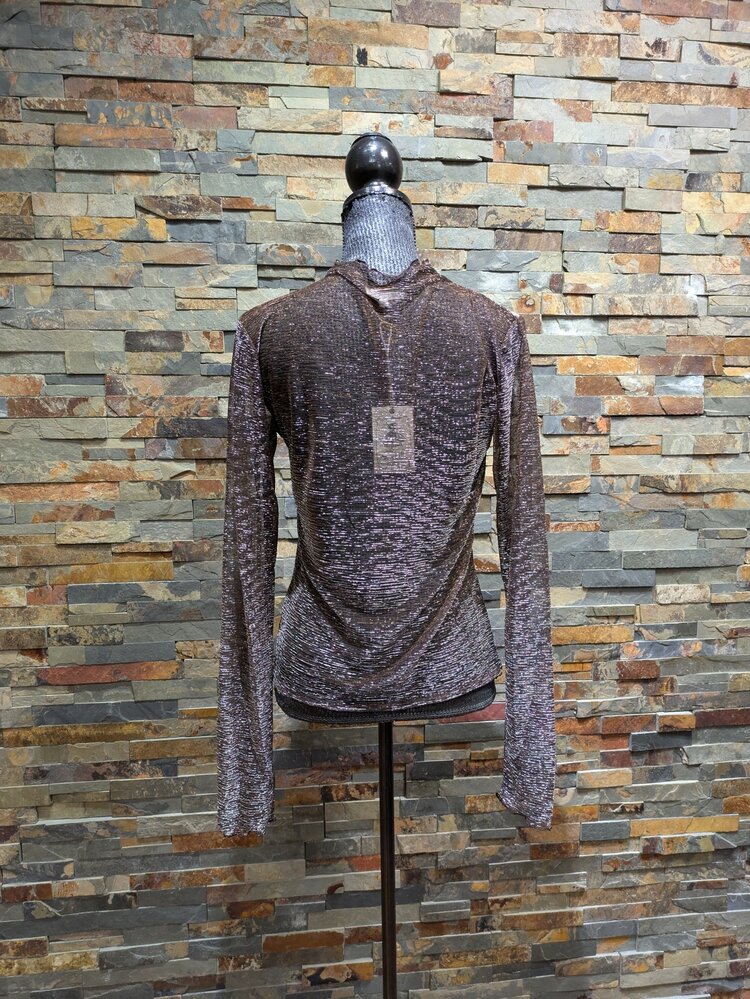 Easel Bronze Multi Color Foil Mesh Fitted Top