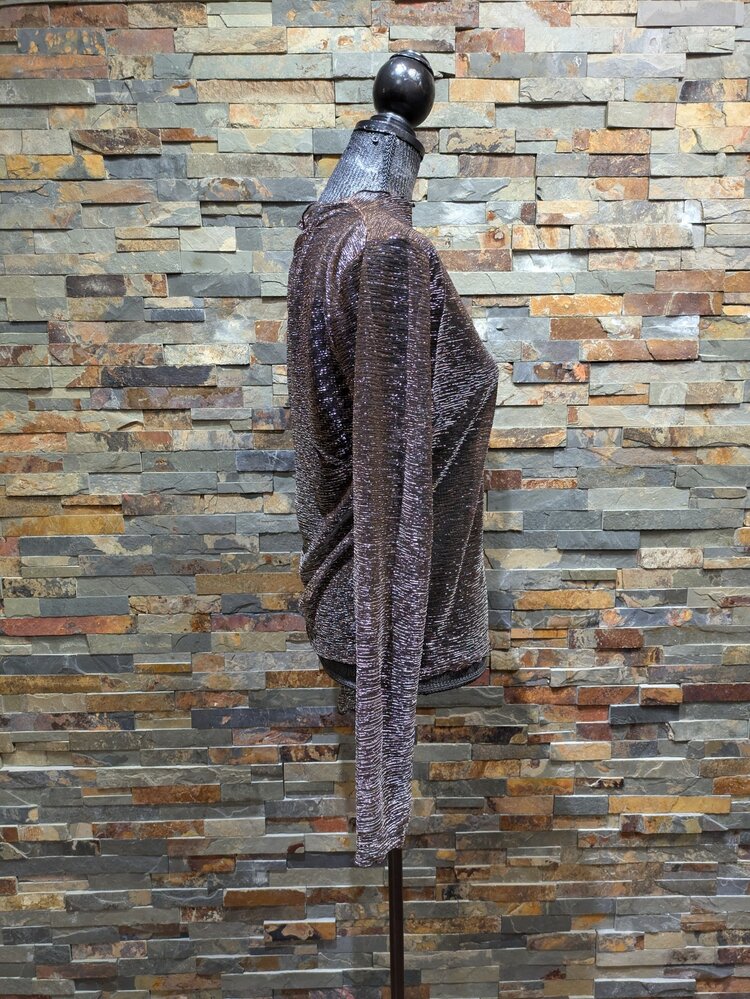 Easel Bronze Multi Color Foil Mesh Fitted Top