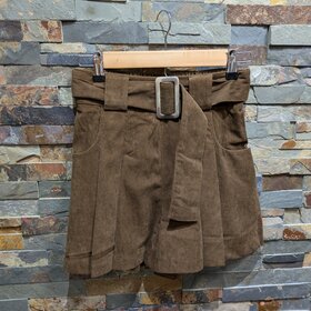Easel Coffee Corduroy Mini Skort