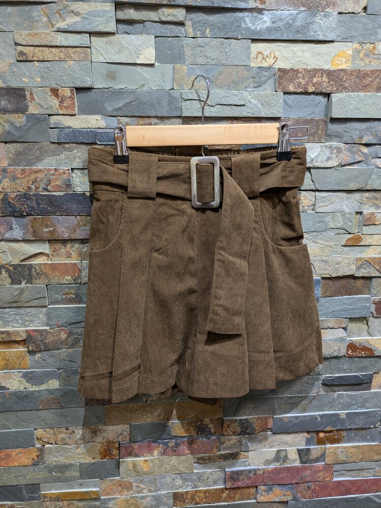 Easel Coffee Corduroy Mini Skort