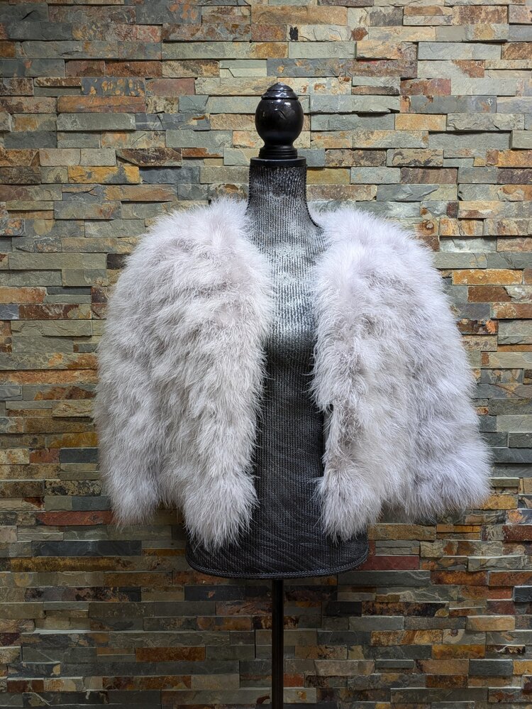 Lavender Turkey Feather Jacket w/ Sleeves, Size S