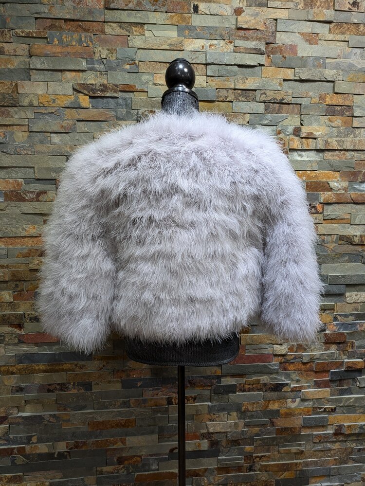 Lavender Turkey Feather Jacket w/ Sleeves, Size S