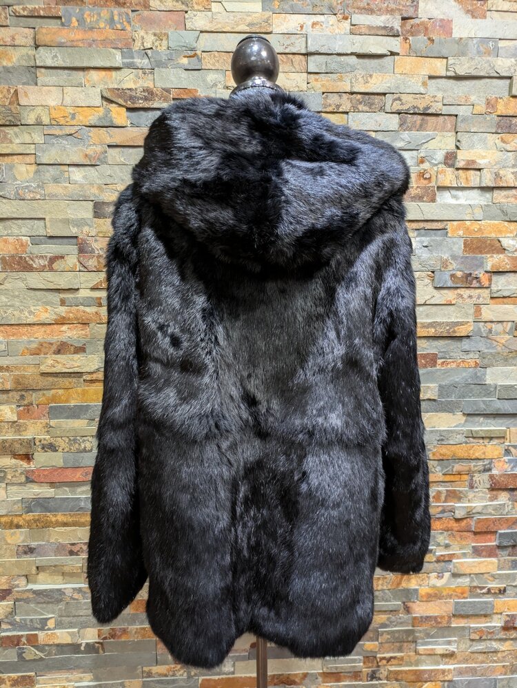 Black Rabbit Jacket w/Hood, Size L