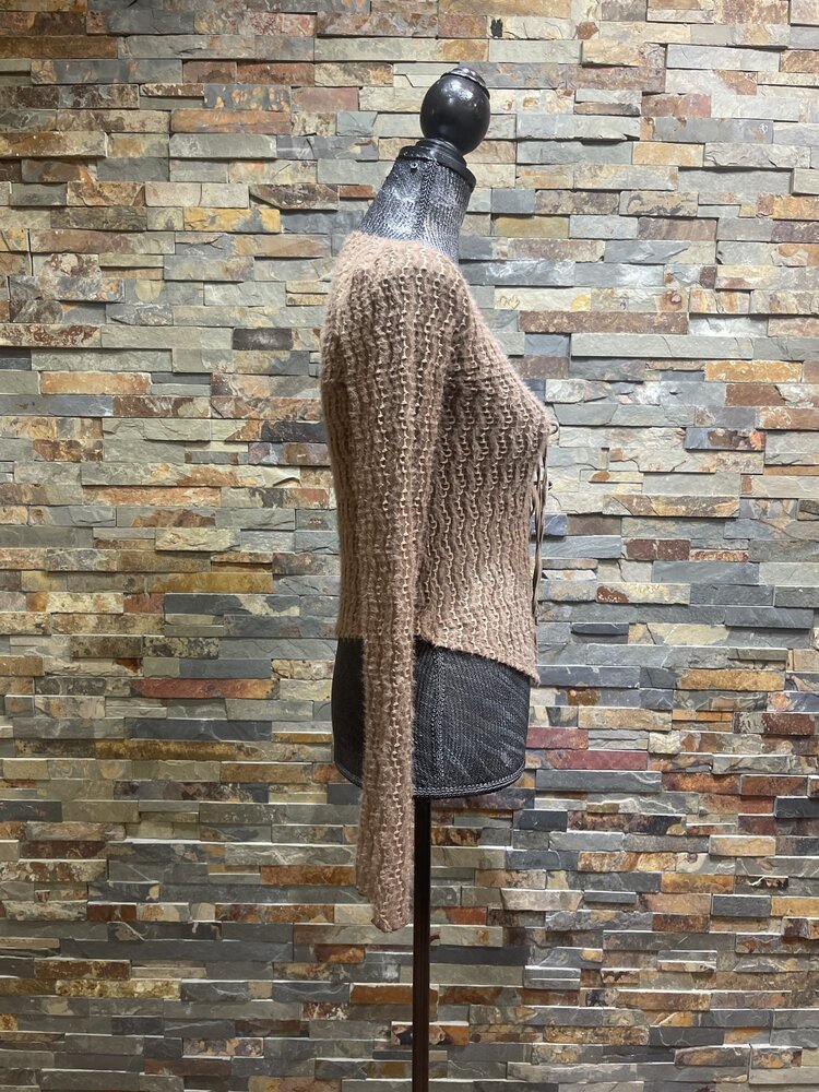 Bear Dance Chocolate Tie Front Top