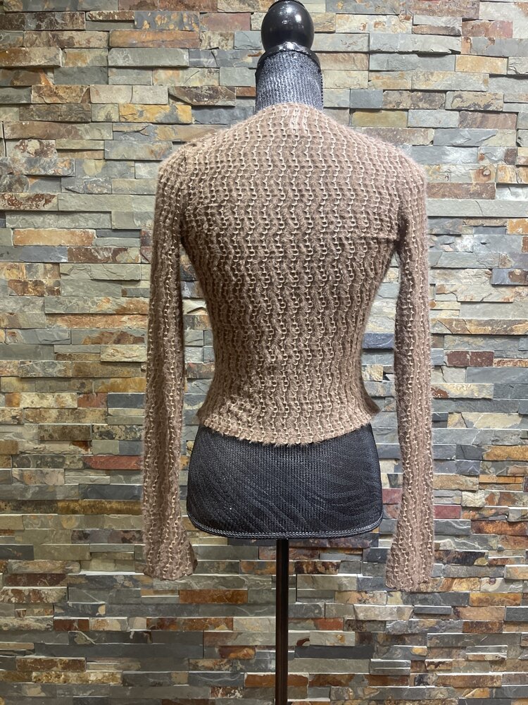 Bear Dance Chocolate Tie Front Top