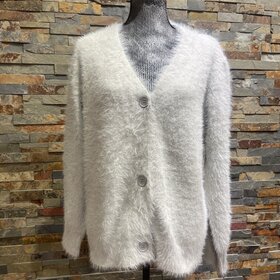 Light Gray Knit Cardigan Loose Sweater Coat