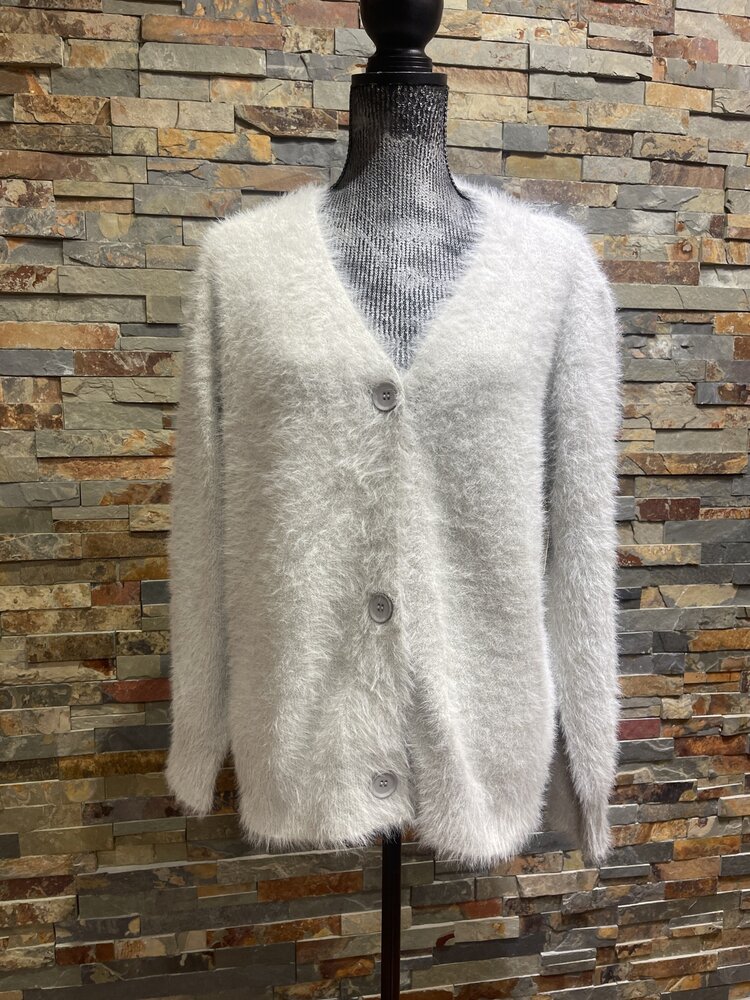 Light Gray Knit Cardigan Loose Sweater Coat