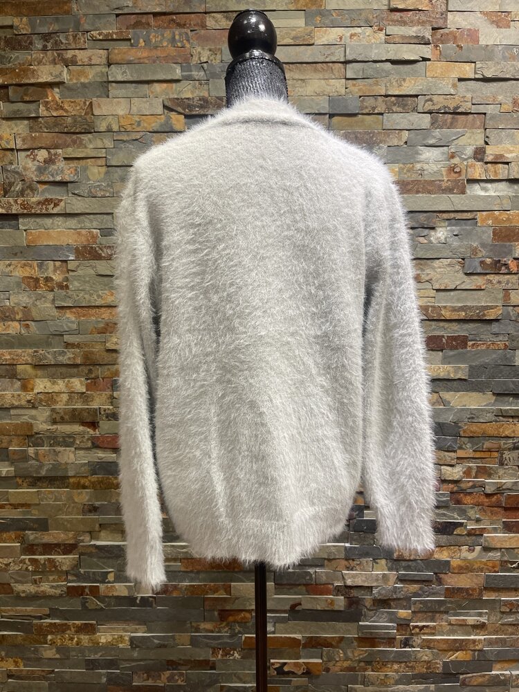 Light Gray Knit Cardigan Loose Sweater Coat