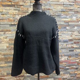 Black Oversized Knit Pullover