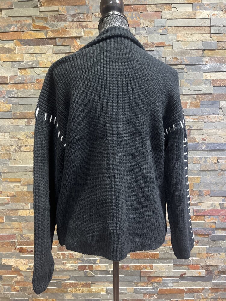 Black Oversized Knit Pullover