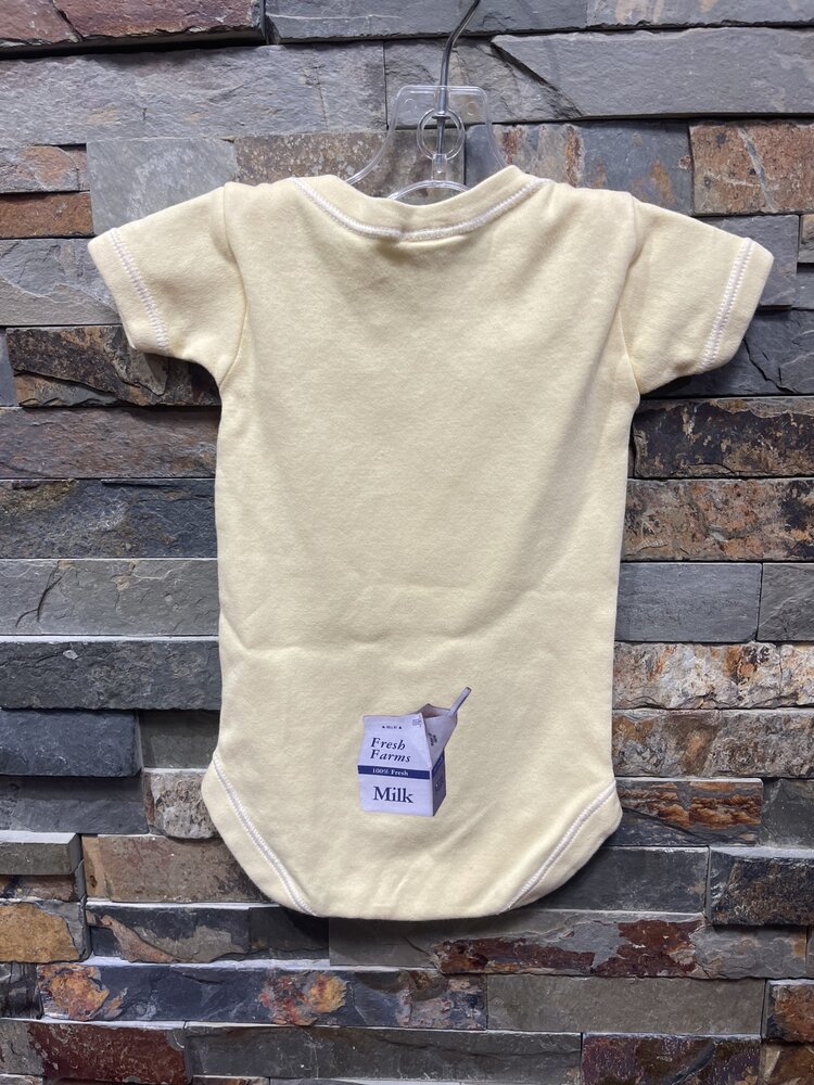 Yellow Cookie and Milk Onesie