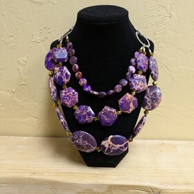 Purple Tumbled Stone Necklace