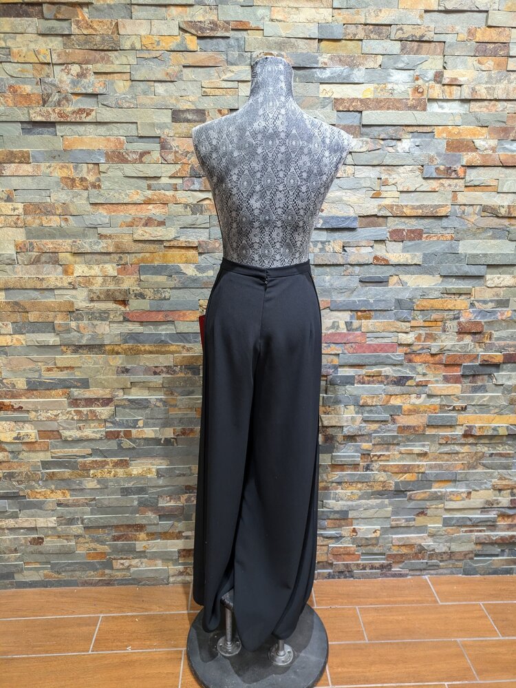 JS Collection Black Chiffon Wide Leg Evening Pants, Size 14