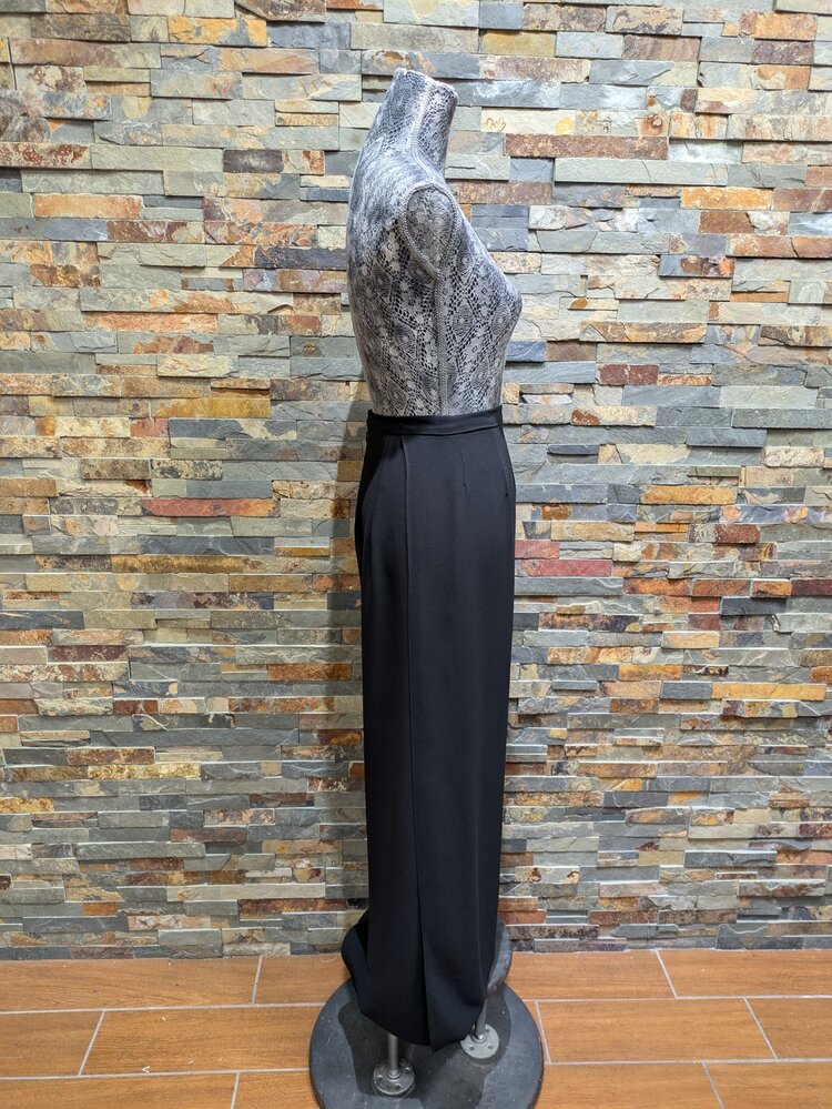 JS Collection Black Chiffon Wide Leg Evening Pants, Size 14