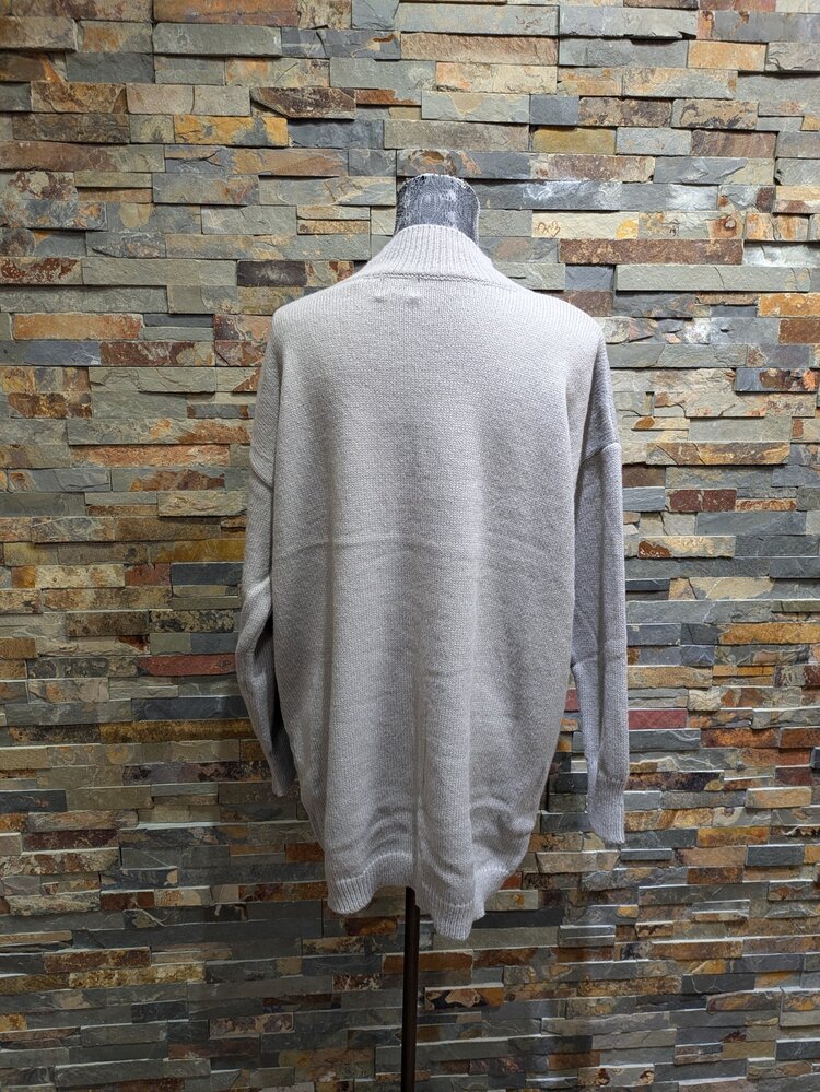 Light Gray Mid Length Split Sweater Dress
