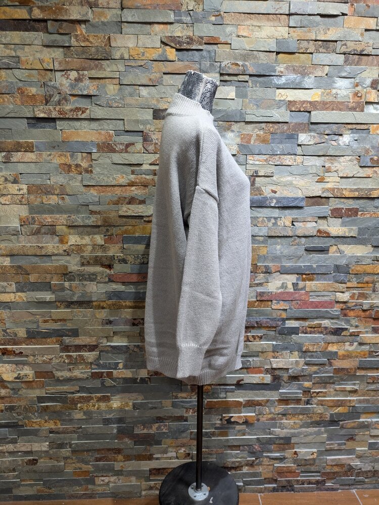 Light Gray Mid Length Split Sweater Dress