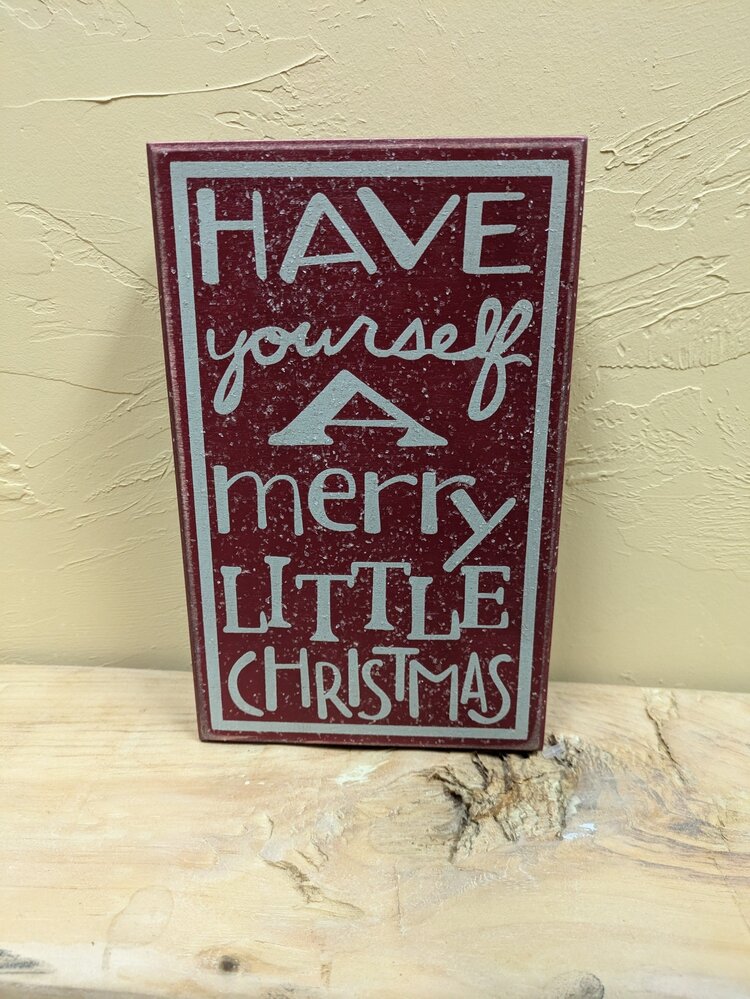 Red Have Yourself a Merry Little Christmas 5 X 8 Wood Sign