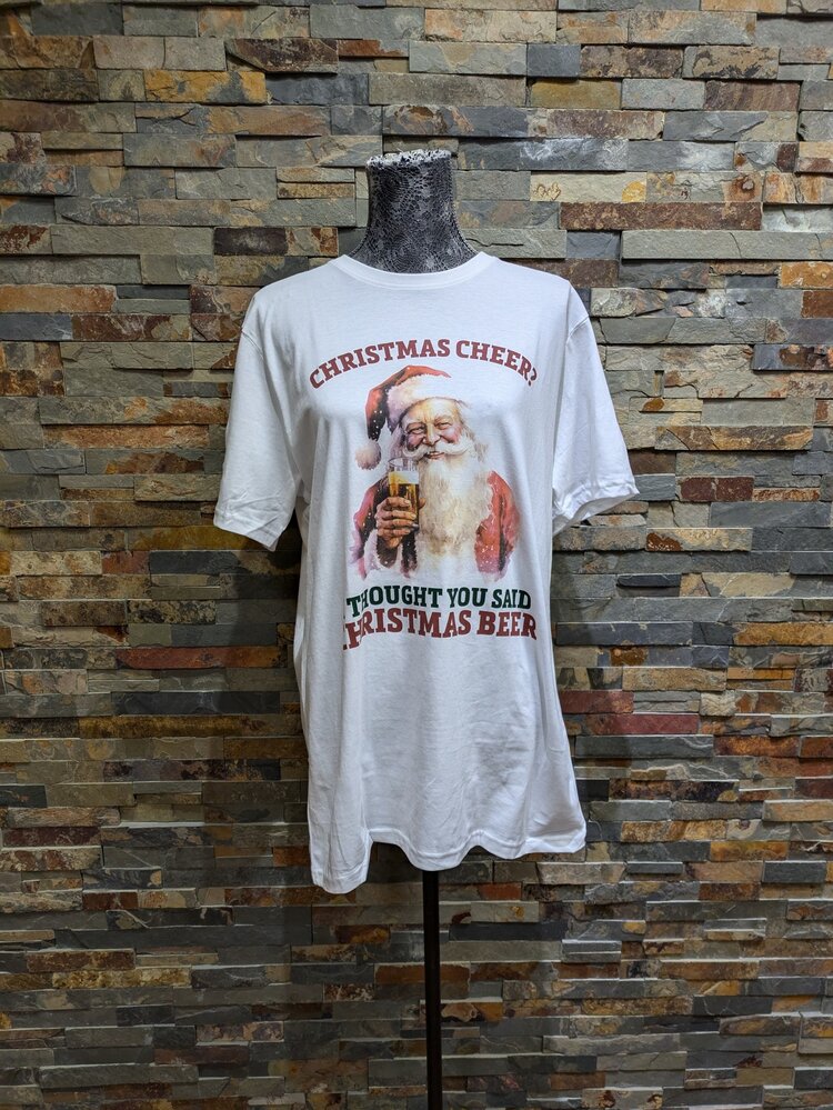 White Santa Beer T-Shirt