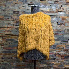 Amber Knitted Rabbit Poncho O/S