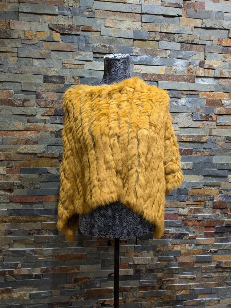 Amber Knitted Rabbit Poncho O/S